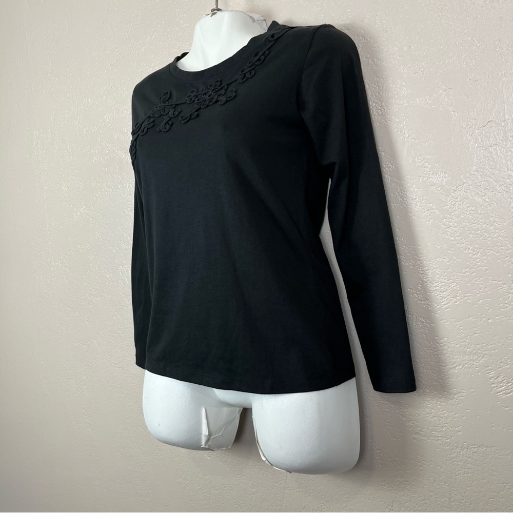 5 for $30 Passports women long cardigan black embroidered blouse size small‎ - Picture 3 of 14